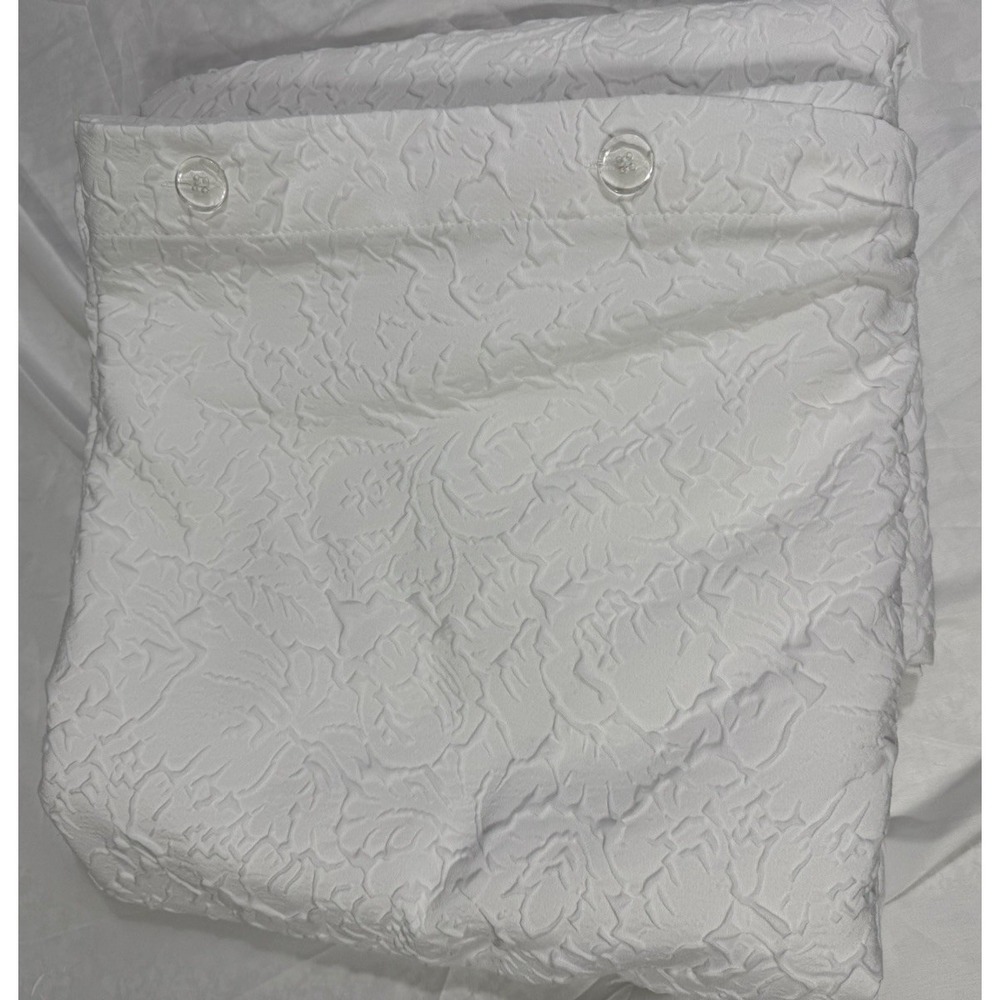 DKNY Soft Textured Solid White Duvet Cover  Queen Full‎  ,Buttons